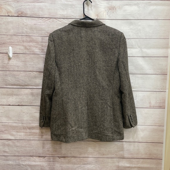 VINTAGE LAUREN RALPH LAUREN TWEED EQUESTRIAN 100% WOOL BLAZER IN HERRINGBONE - Picture 5 of 9